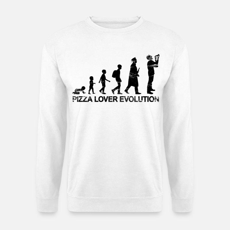 L'évolution des amateurs de pizza - Sweat-shirt Unisexe - blanc