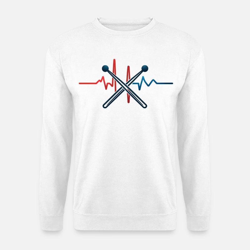 Heartbeat & Chopsticks Design T-Shirt - Unisex Pullover - Weiß