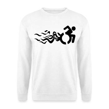 Flammendes Rollstuhlsymbol * - Unisex Pullover - Weiß - Vorne