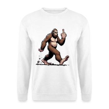 Naughty Bigfoot Walking - Humorvolles Design. - Unisex Pullover - Weiß - Vorne