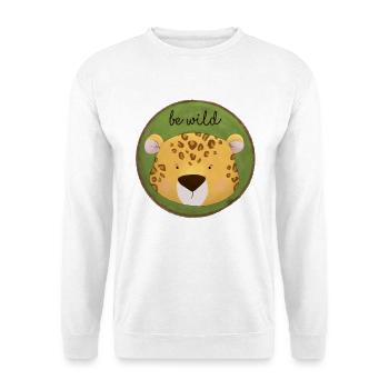 Be Wild – Leopard Design 🐆🌿 - Unisex Pullover - Weiß - Vorne