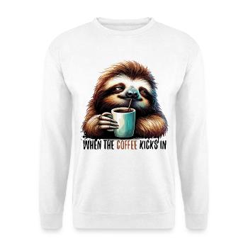 Sloth Coffee Kicks Gift - Unisex Sweatshirt - white - Front