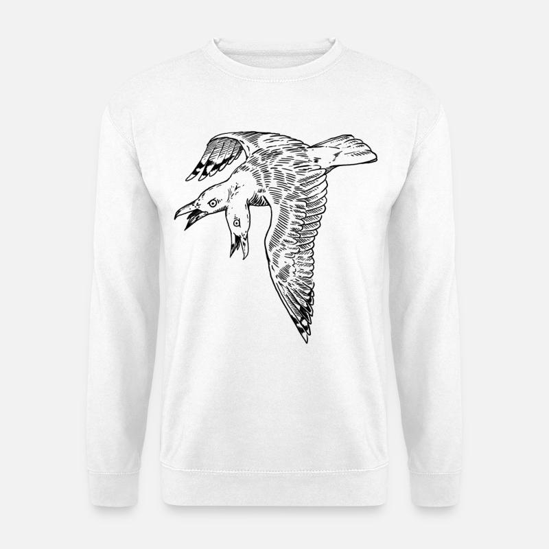 Zweiköpfige Möwe - Unisex Pullover - Weiß