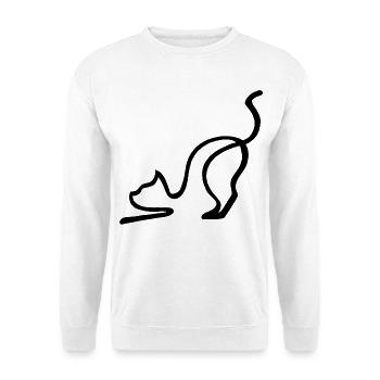 Esquisse du chat noir - Sweat-shirt Unisexe - blanc - Devant
