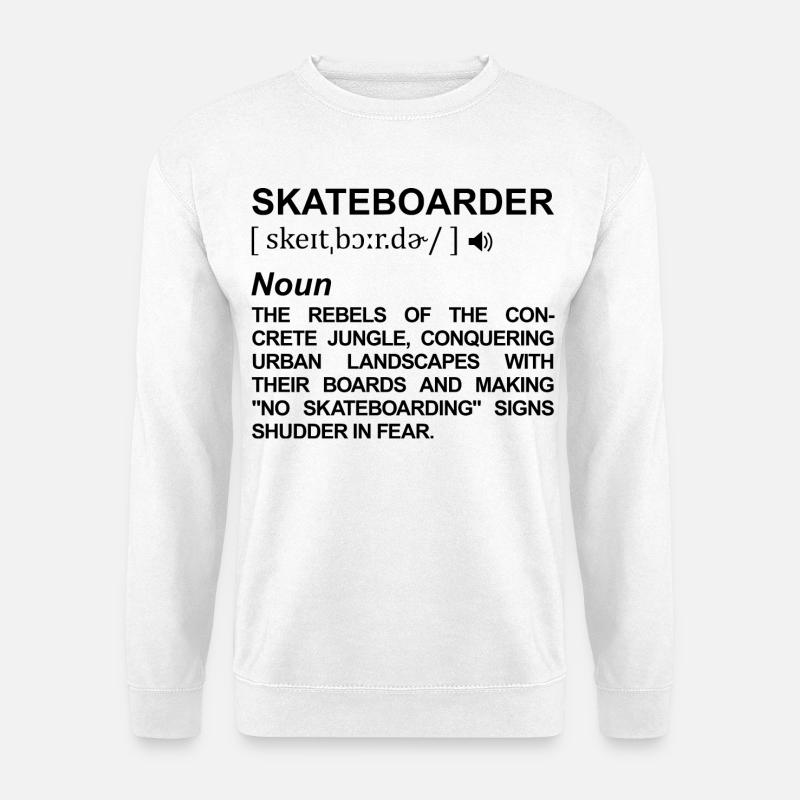Skateboarder Begriffserklärung - Unisex Pullover - Weiß
