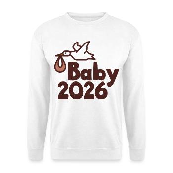 Bébé cigogne 2026 - Sweat-shirt Unisexe - blanc - Devant