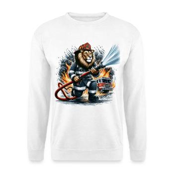 Fire Truck Lion Gift - Unisex Sweatshirt - white - Front