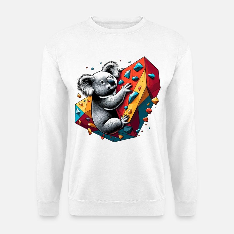 Bouldering Koala Gift - Unisex Sweatshirt - white
