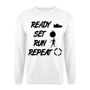 Lustige Läufer Routine - Unisex Pullover - Weiß - Vorne