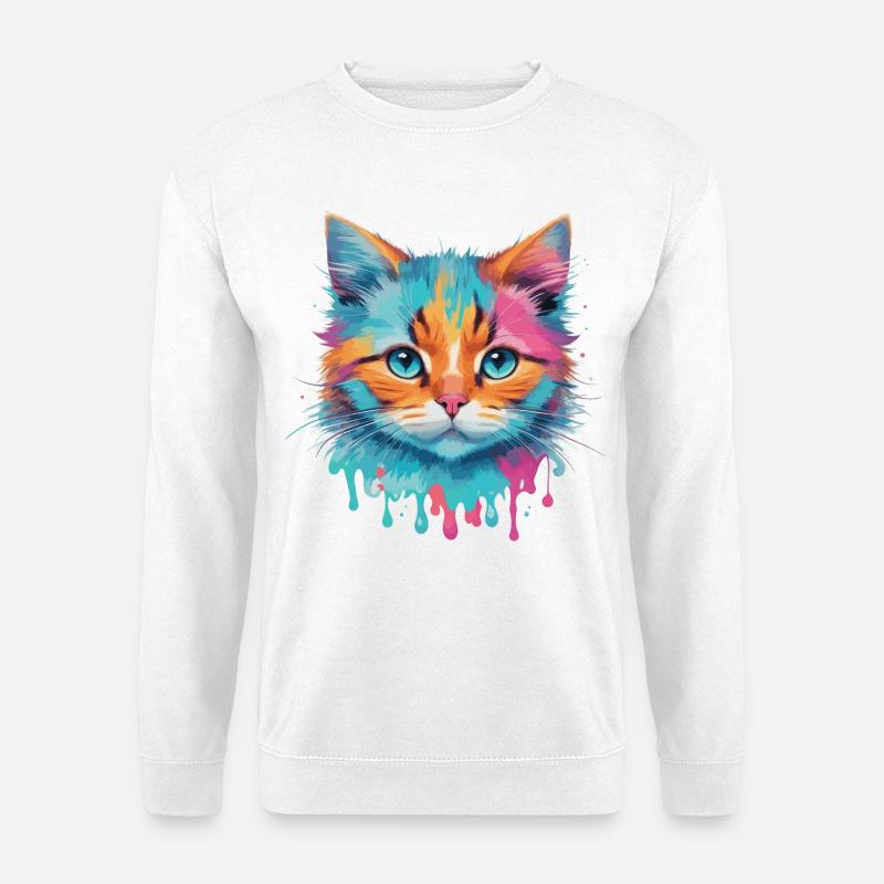 Niedliche Katze - Unisex Pullover - Weiß