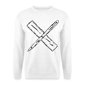Stylo et règle - Sweat-shirt Unisexe - blanc - Devant
