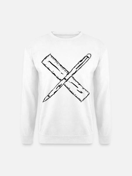 Stift und Lineal - Unisex Pullover - Weiß