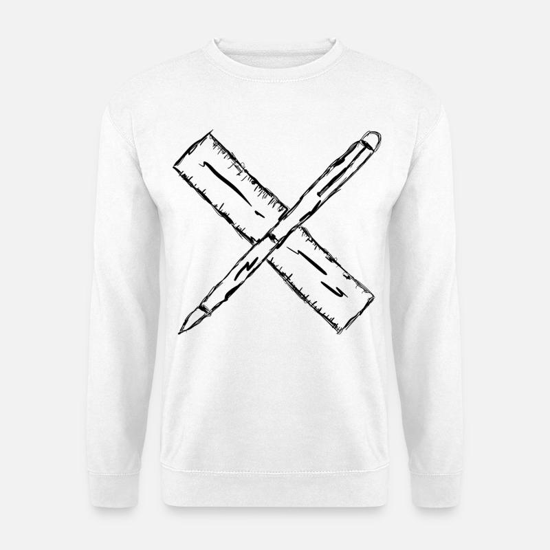 Pen and ruler - Unisex Sweatshirt - white