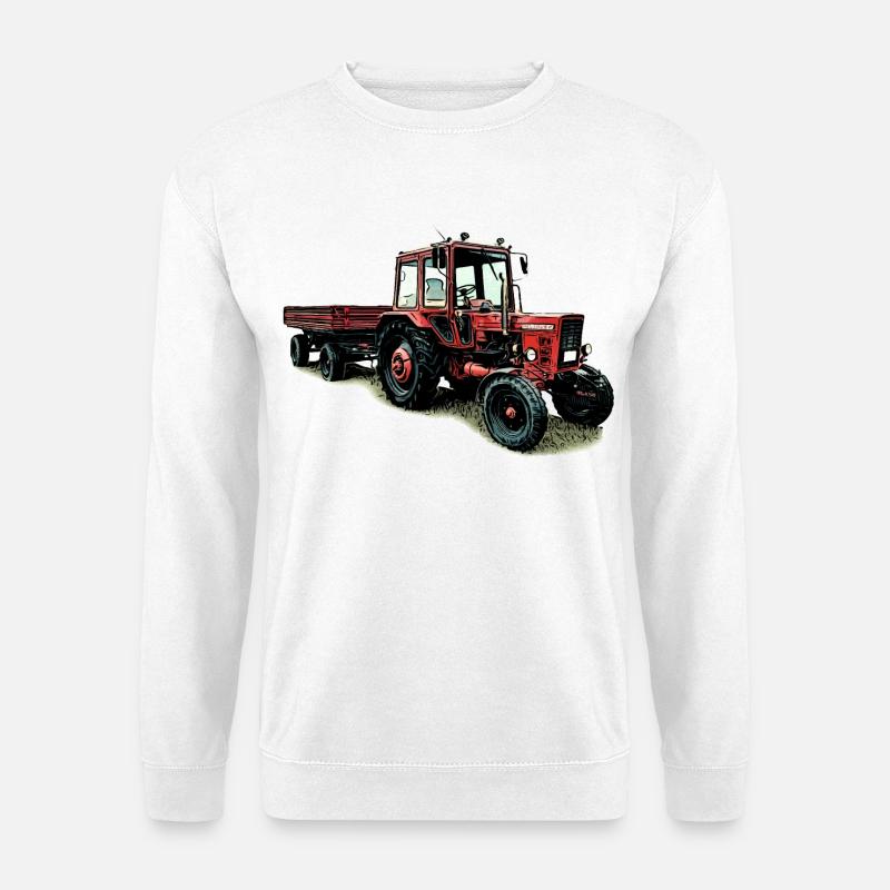 Belarus MTS 80 with trailer - Unisex Sweatshirt - white