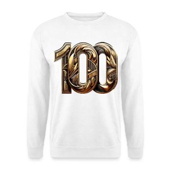 100 ans or moderne 100e cadeau d’anniversaire - Sweat-shirt Unisexe - blanc - Devant