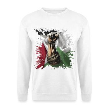 Drapeau du poing de la Palestine libre Gaza - Sweat-shirt Unisexe - blanc - Devant