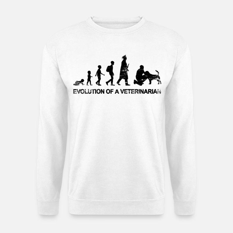 Évolution d’un vétérinaire - Sweat-shirt Unisexe - blanc