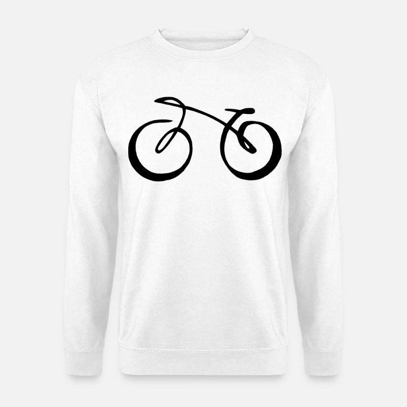 Schwarzes minimalistisches Fahrrad - Unisex Pullover - Weiß
