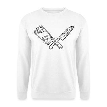 Knife and cleaver drawing - Unisex Sweatshirt - white - Front