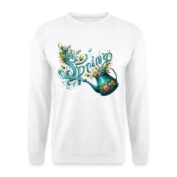 L’arrosage printanier peut lui permettre de faire pousser des fleurs printanières - Sweat-shirt Unisexe - blanc - Devant