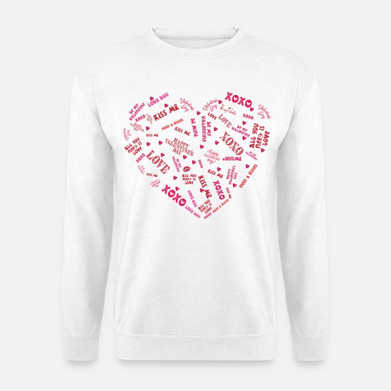 Herz voller liebe Botschaften - Unisex Pullover - Weiß