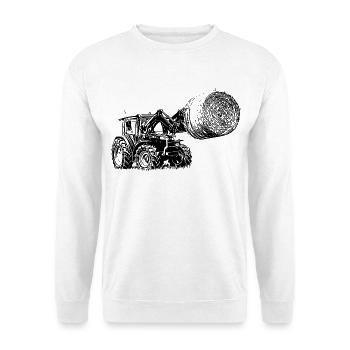 Tracteur MFF 4700 M avec balles de paille - Sweat-shirt Unisexe - blanc - Devant