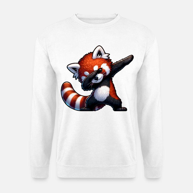 Roter Panda Dab – Kawaii Tanz Motiv - Unisex Pullover - Weiß