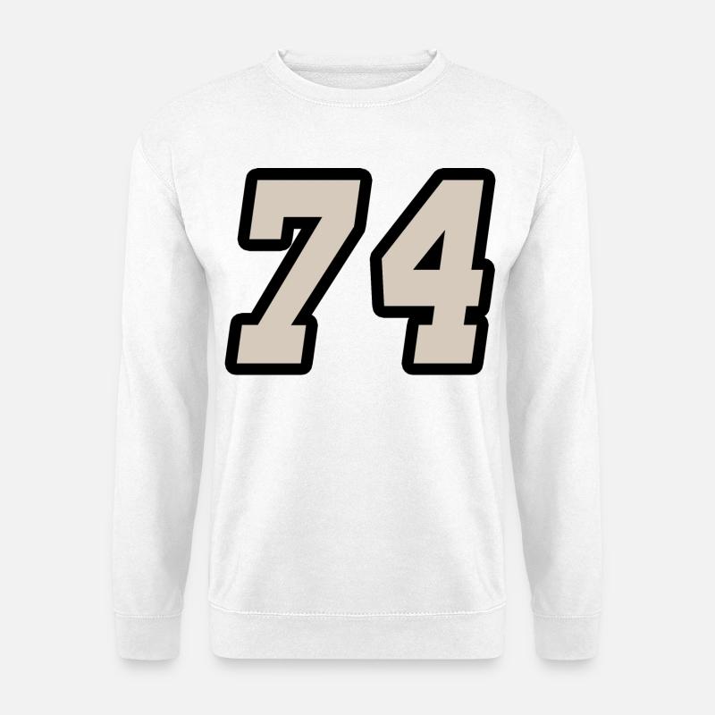 Nummer vierundsiebzig 74 - Unisex Pullover - Weiß