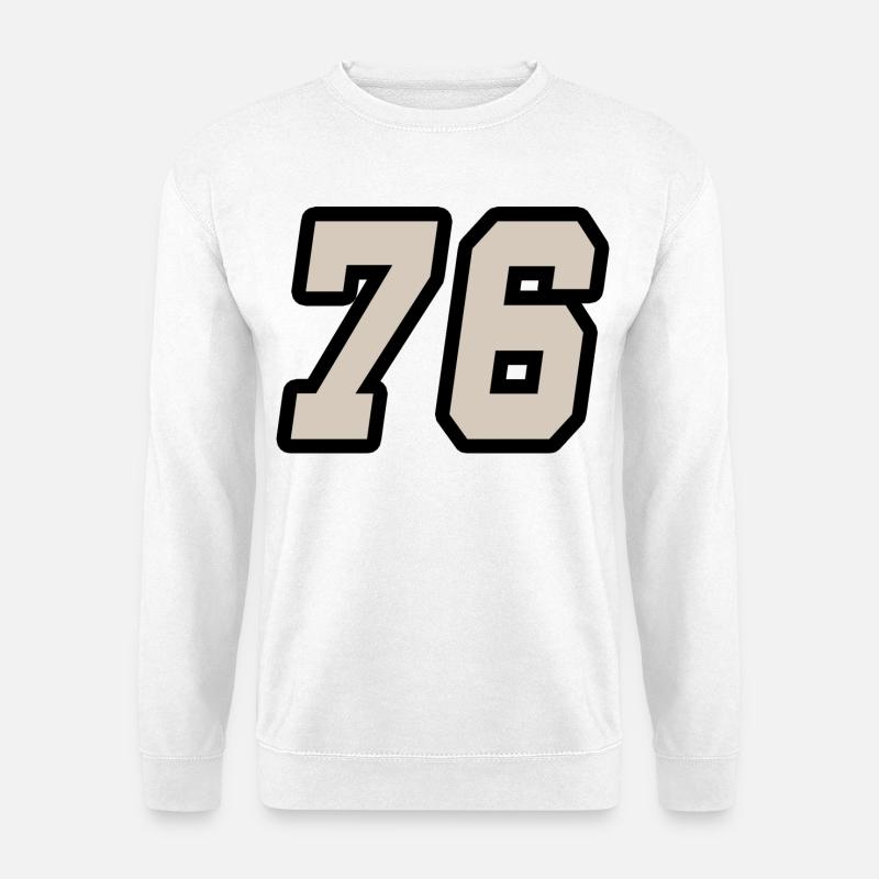 Nummer sechsundsiebzig 76 - Unisex Pullover - Weiß