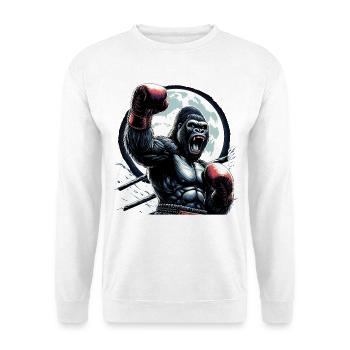 Gorilla Boxer Kämpfer Boxen Mond Geschenk - Unisex Pullover - Weiß - Vorne