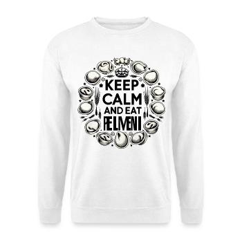 Keep Calm and Eat Pelmeni Russian Gift - Unisex Sweatshirt - white - Front