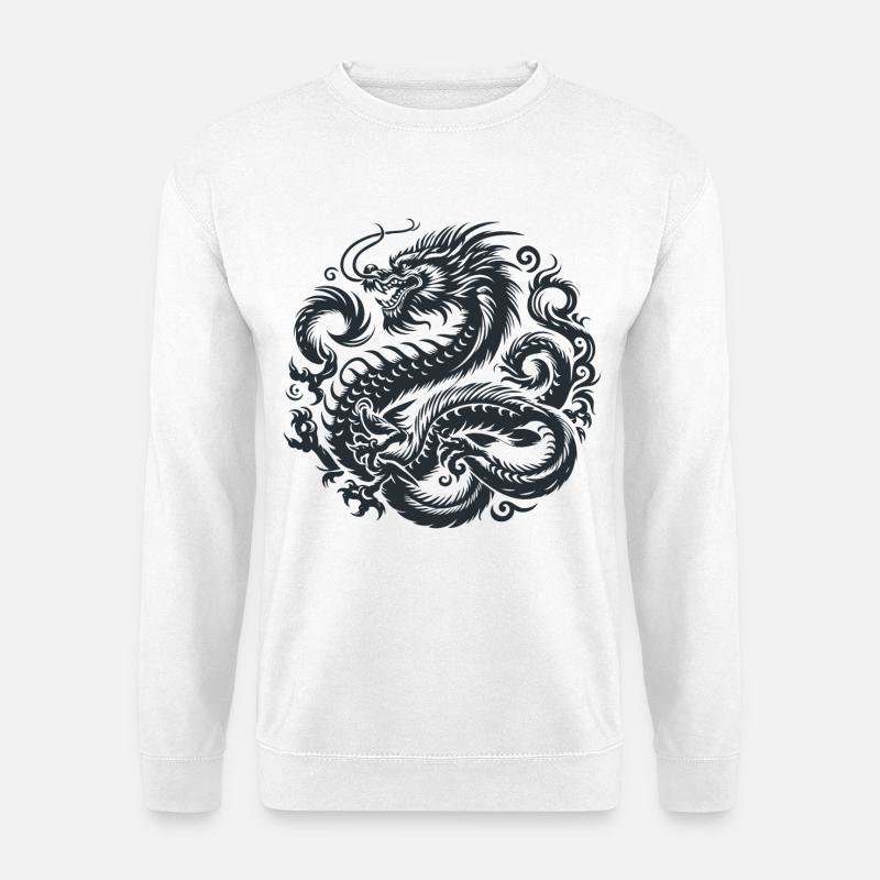 Chinesisches Drachen-Tattoo - Unisex Pullover - Weiß
