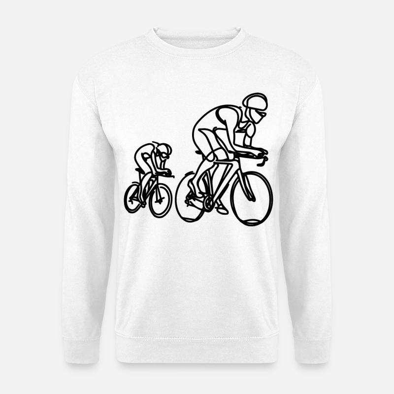 Rennradfahrer Zeichnung - Unisex Pullover - Weiß