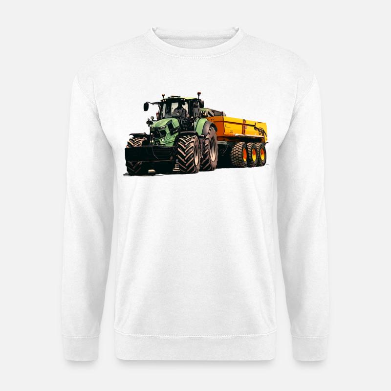 Deutz med tipvogn - Unisex sweater - hvid