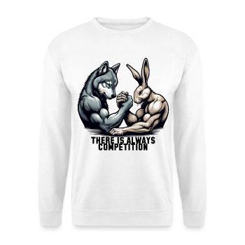 Armwrestling Armdrücken Wolf und Hase Geschenk - Unisex Pullover - Weiß - Vorne