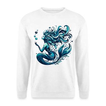 Meerjungfrau Nixe Wasserfrau Geschenk - Unisex Pullover - Weiß - Vorne