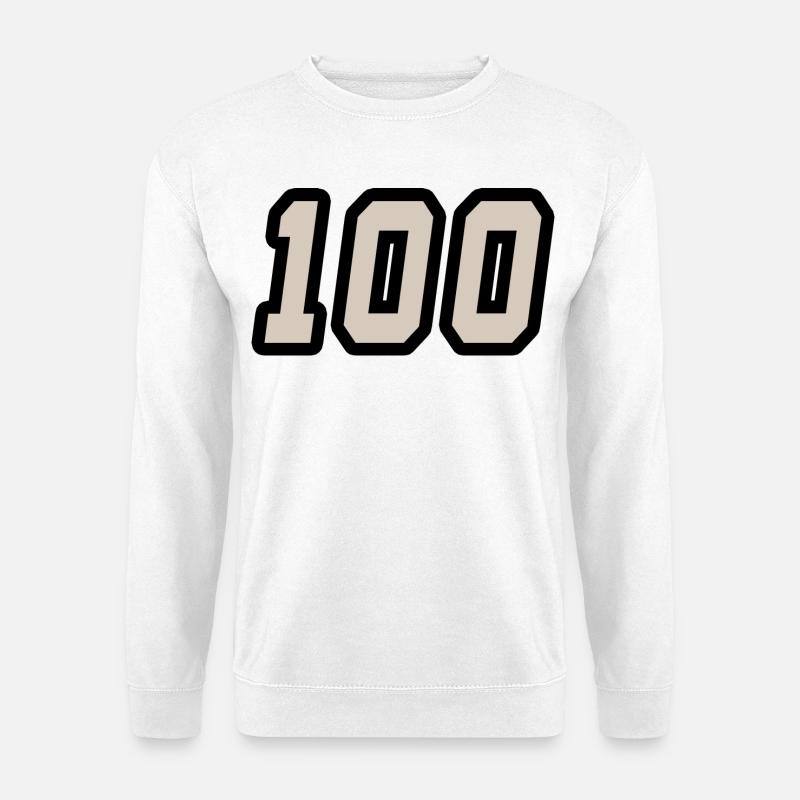 Zahl einhundert 100 - Unisex Pullover - Weiß