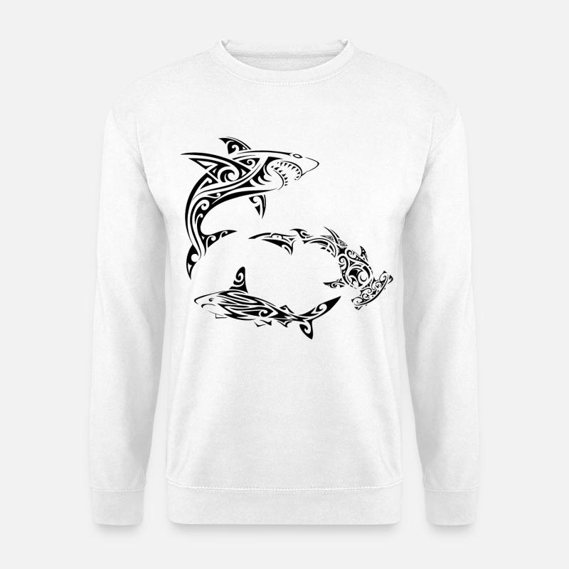 Polynesische Schwarzhaie - Unisex Pullover - Weiß