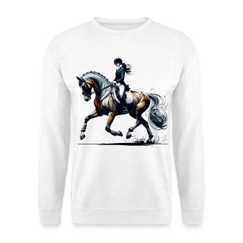 Cadeau de cheval d’équitation de dressage - Sweat-shirt Unisexe - blanc - Devant