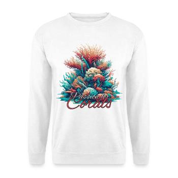 Passion pour le cadeau corail - Sweat-shirt Unisexe - blanc - Devant