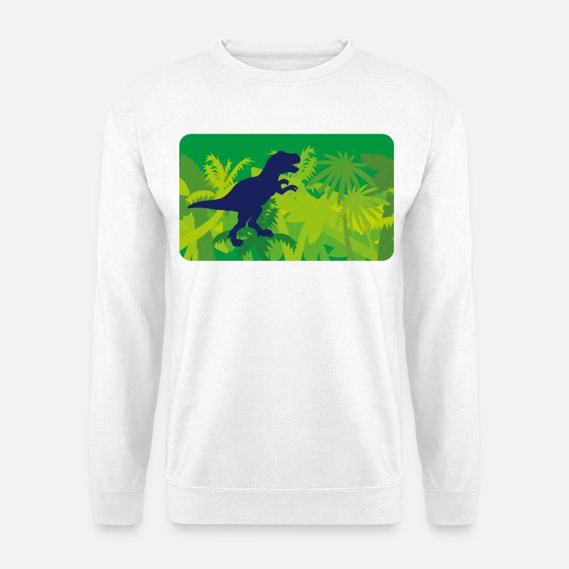 Urwald Dinos T- Rex - grün - Unisex Pullover - Weiß