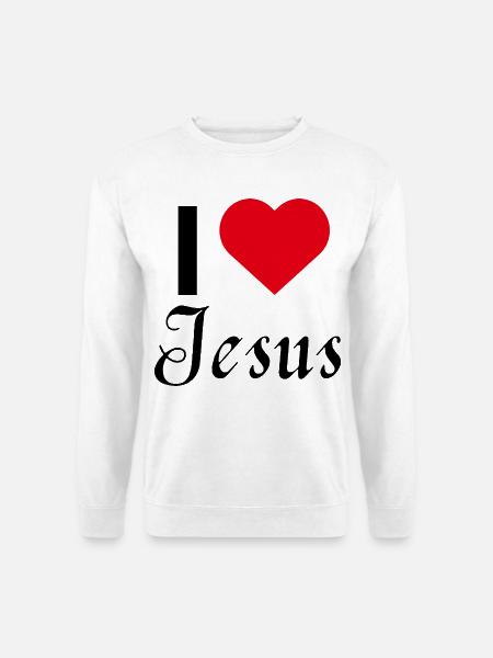 Minimalistisches rotes Herz - Unisex Pullover - Weiß