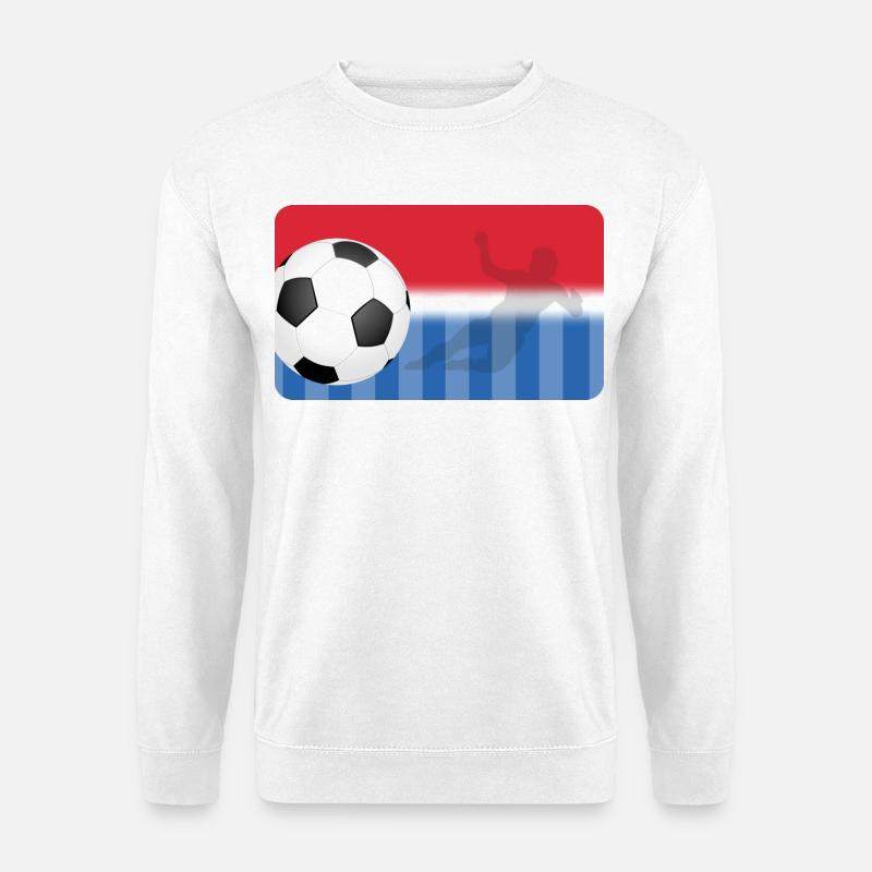Fußball - rot blau - Fußballspieler - Unisex Pullover - Weiß
