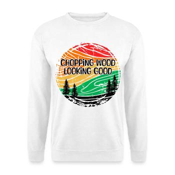 Bûcheron arbre foresterie déclaration bois boiseries - Sweat-shirt Unisexe - blanc - Devant