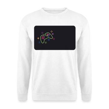 Manette de jeu colorée sur fond noir - Sweat-shirt Unisexe - blanc - Devant