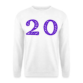 20. 20 ANS. 20e ANNIVERSAIRE. ANNIVERSAIRE 20 ANS. - Sweat-shirt Unisexe - blanc - Devant