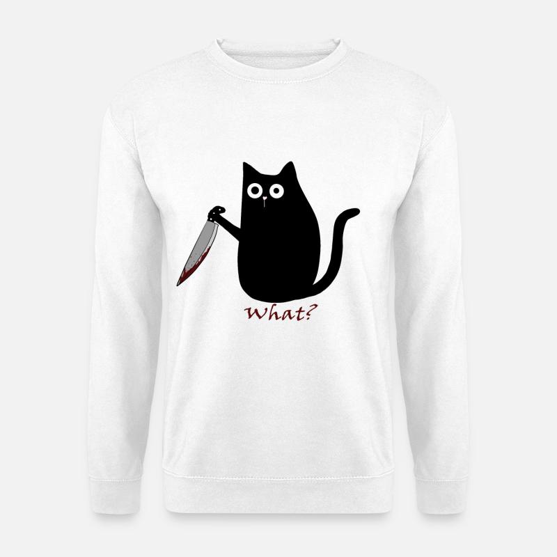 Black Cat - Unisex Pullover - Weiß