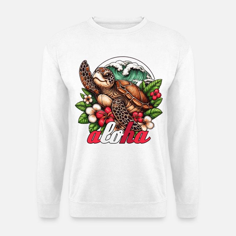 Aloha Turtle Hawaii Gift - Unisex Sweatshirt - white