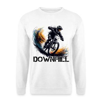 Downhill Down Hill MTB Mountain Biking Gift - Unisex Sweatshirt - white - Front