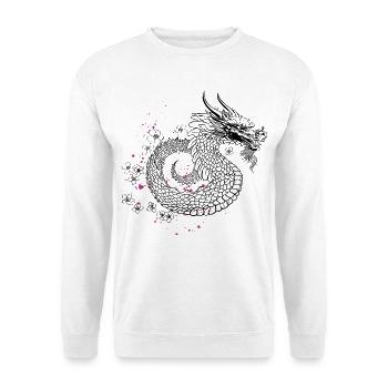 Drache mit Kirschblüten Sakura Style - Unisex Pullover - Weiß - Vorne